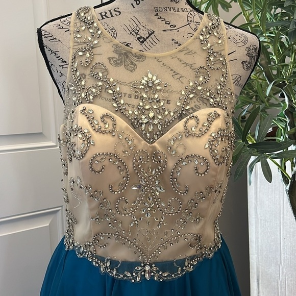Alyce Paris Formal Dress Prom Cocktail Illusion Mini Size 8 NWT Gemstones - Picture 2 of 12